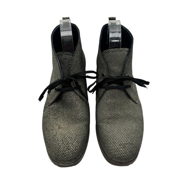 COM Creation of Minds Flex Metallic Silver Gunmetal Lace Up Ankle Chukka Boots - Picture 2 of 11